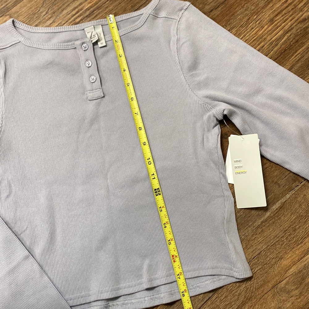 ZELLA Tiny Dancer Cropped LS Ribbed Tee Nordstroms Lilac Grey - Picture 4 of 4